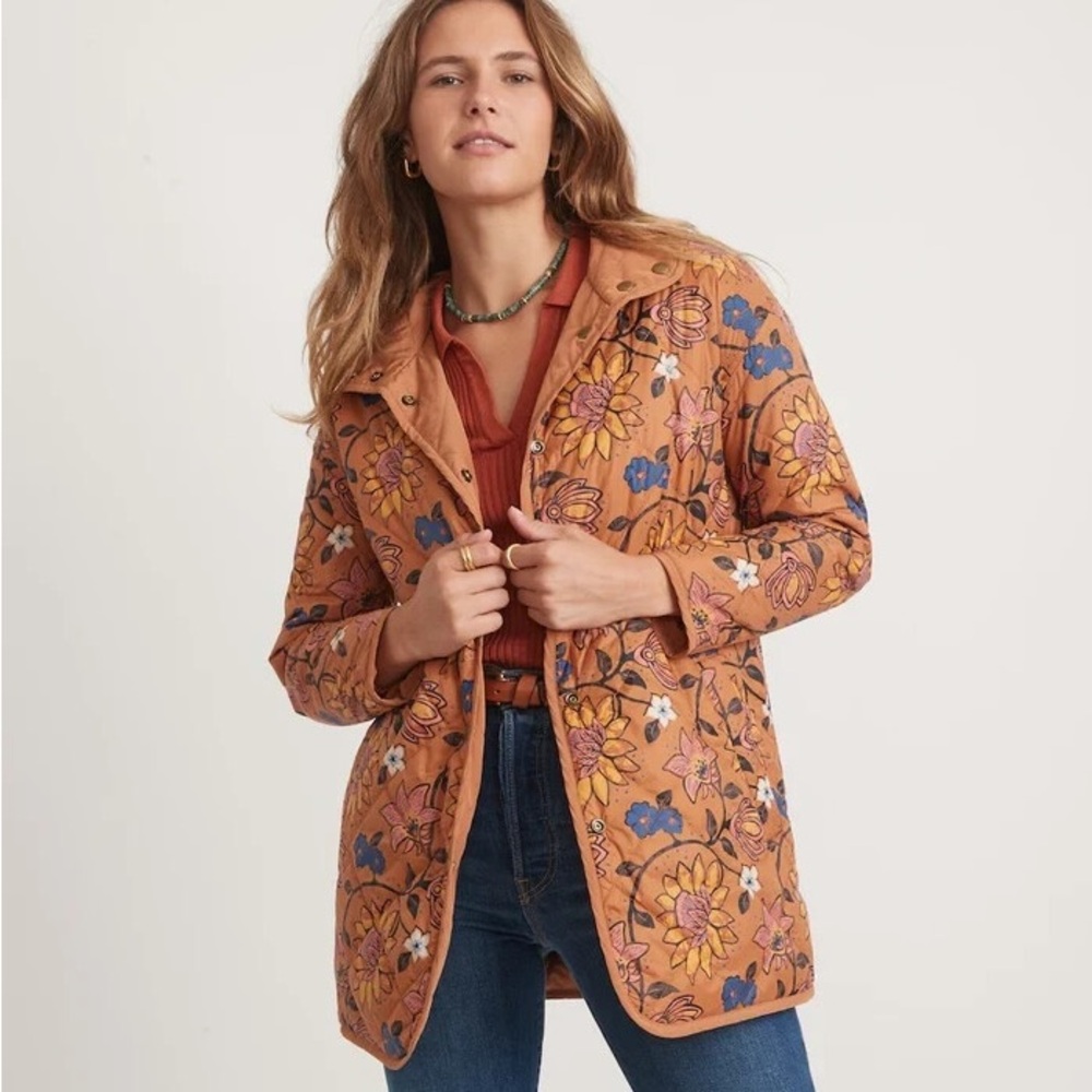 Marine Layer Floral Brown Utility Jacket